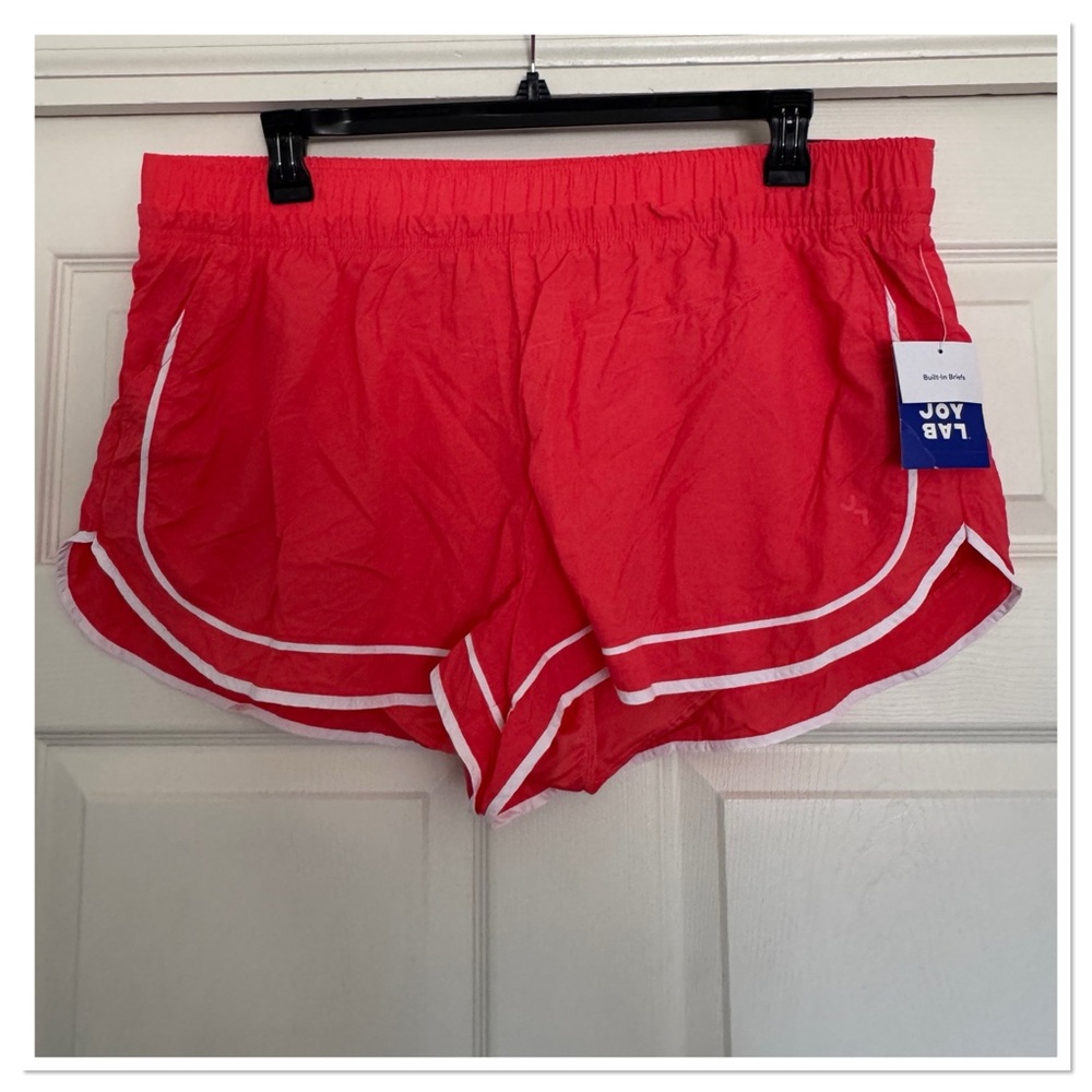 JoyLab Women's Woven Mid-Rise Athletic Shorts - Coral - Picture 2 of 5